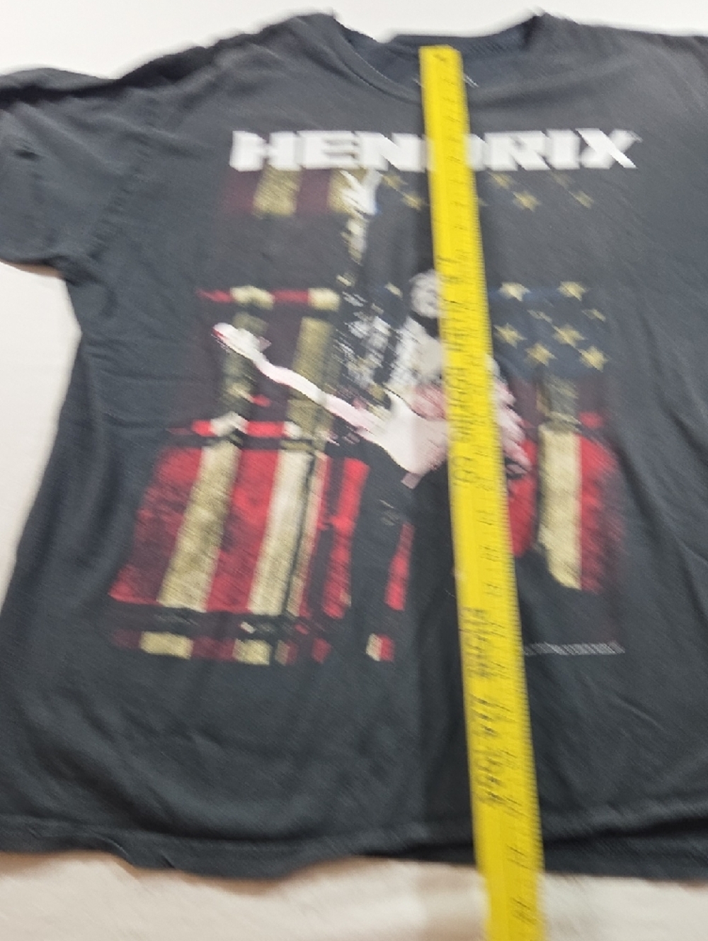 Jimi Hendrix Black Graphic Short Sleeve Tee Distressed - Picture 4 of 6